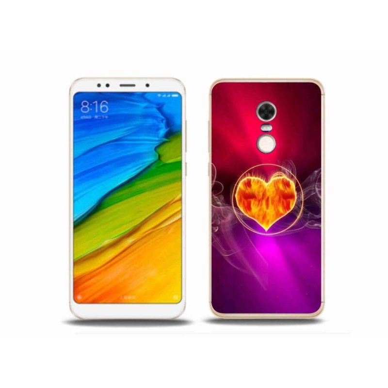 Gél borítás mmCase a Xiaomi Redmi 5 Plus számára - tüzes szív