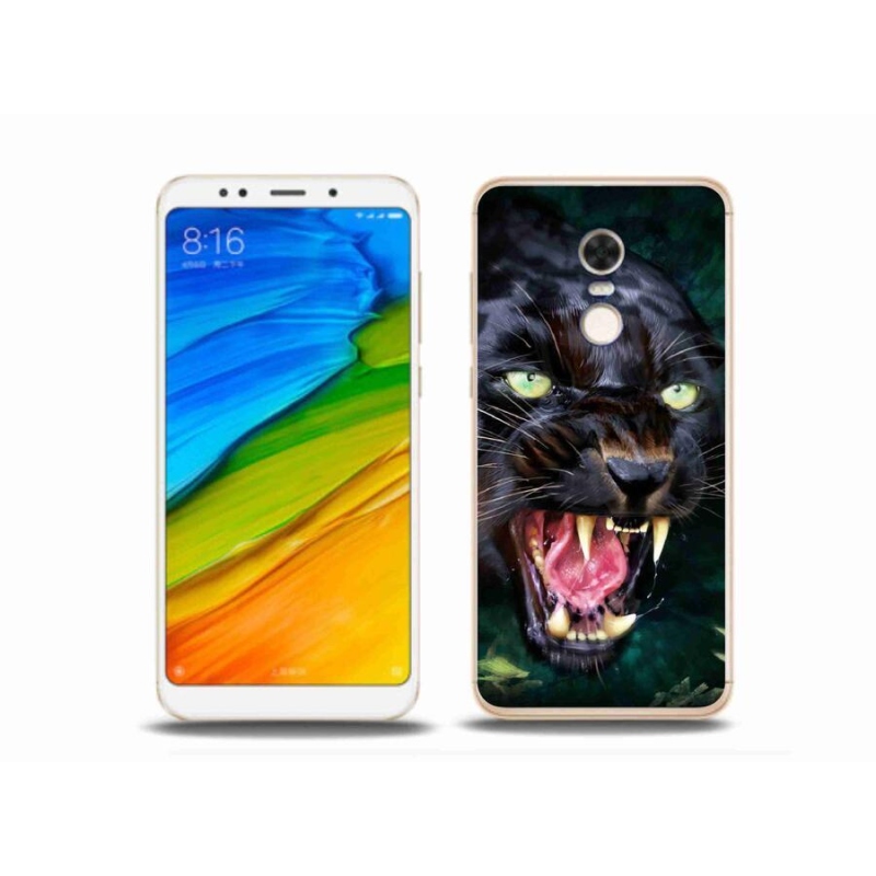 Gél borítás mmCase a Xiaomi Redmi 5 Plus számára - dühös fekete párduc