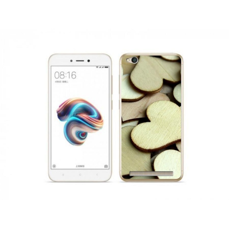 Gél borítás mmCase a Xiaomi Redmi 5A számára - fából készült szívek