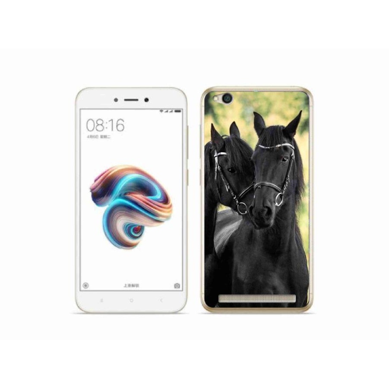 Gél borítás mmCase a Xiaomi Redmi 5A számára - két fekete ló