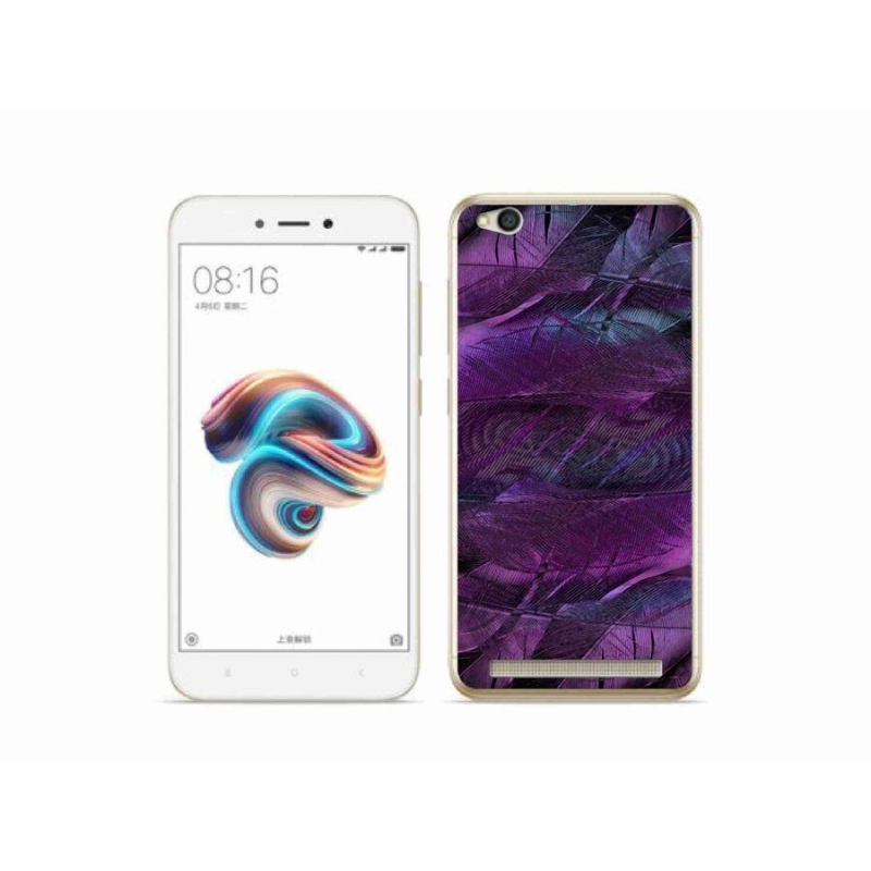 Gél borítás mmCase a Xiaomi Redmi 5A számára - lila tollak