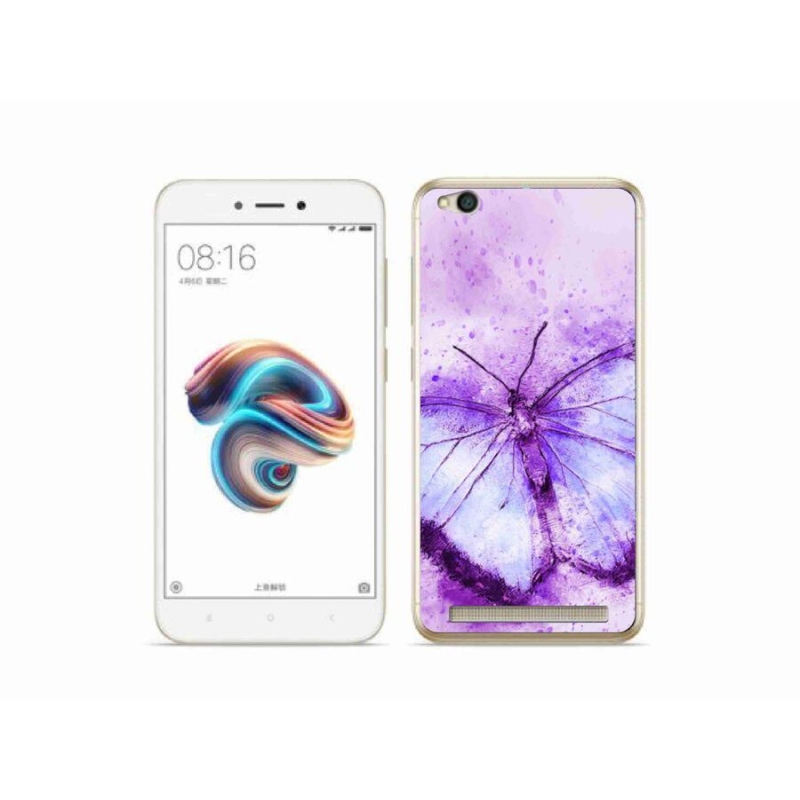 Gél borítás mmCase a Xiaomi Redmi 5A számára - lila pillangó