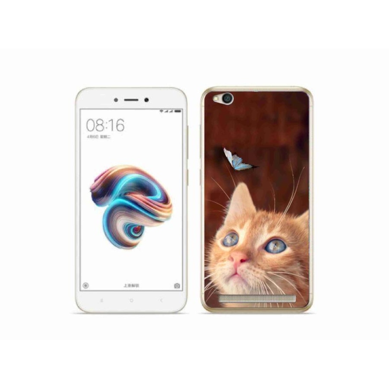 Gél borítás mmCase a Xiaomi Redmi 5A számára - pillangó és cica