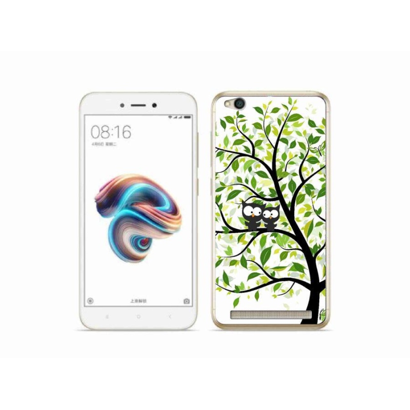 Gél borító mmCase a Xiaomi Redmi 5A számára - baglyok a fán