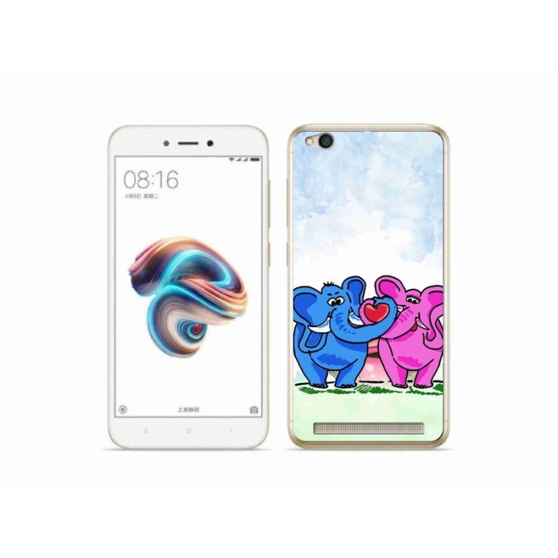 Gél borítás mmCase a Xiaomi Redmi 5A számára - szerelmes elefántok