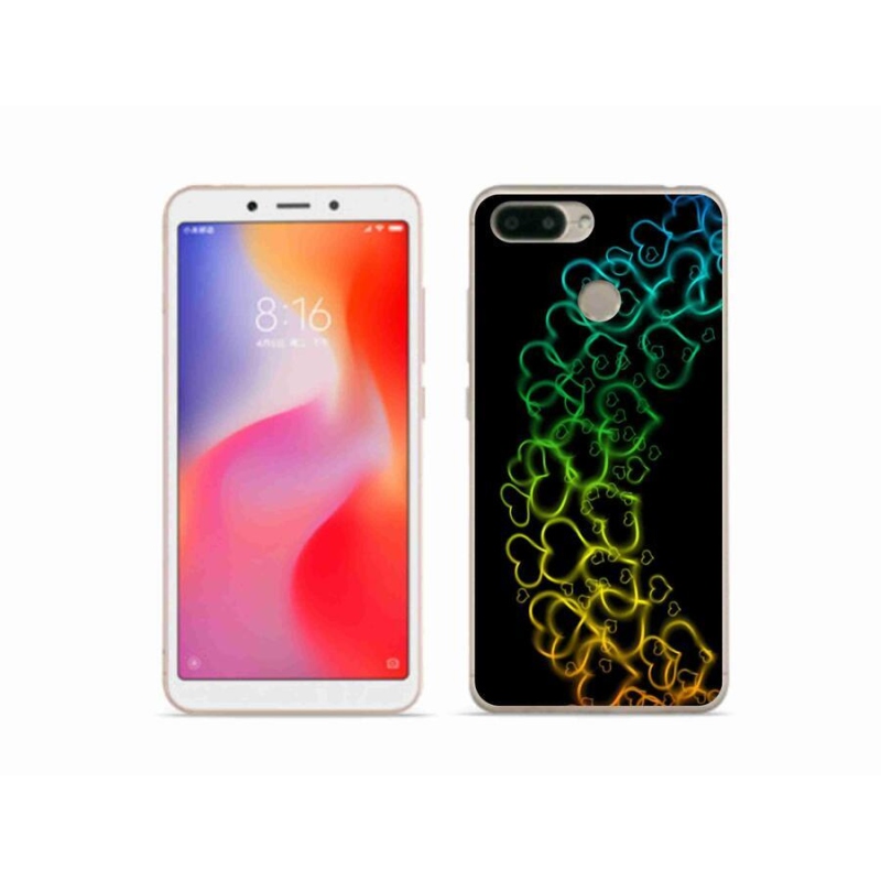 Gél borítás mmCase a Xiaomi Redmi 6 számára - színes szívek