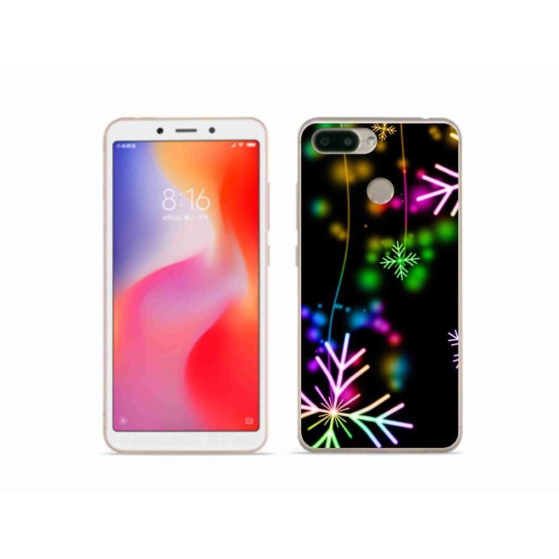 Gél borítás mmCase a Xiaomi Redmi 6 számára - színes hópelyhek
