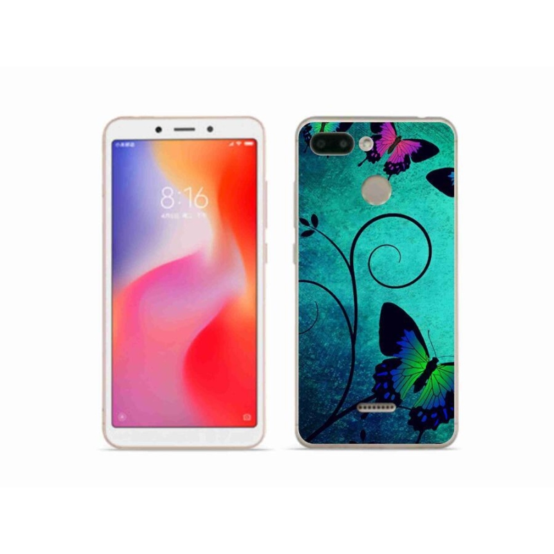 Gél borítás mmCase a Xiaomi Redmi 6 számára - színes pillangók