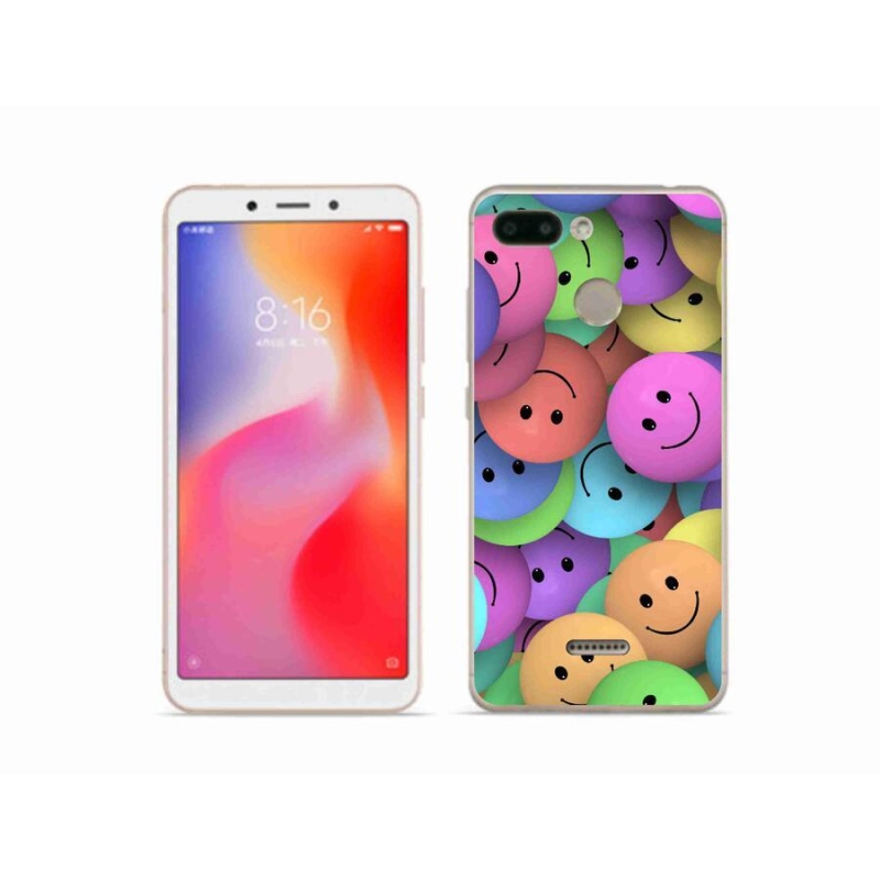 Gél borítás mmCase a Xiaomi Redmi 6 számára - színes smiley-k