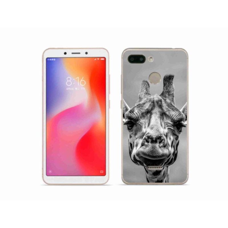 Gél borítás mmCase a Xiaomi Redmi 6 készülékhez - fekete-fehér zsiráf