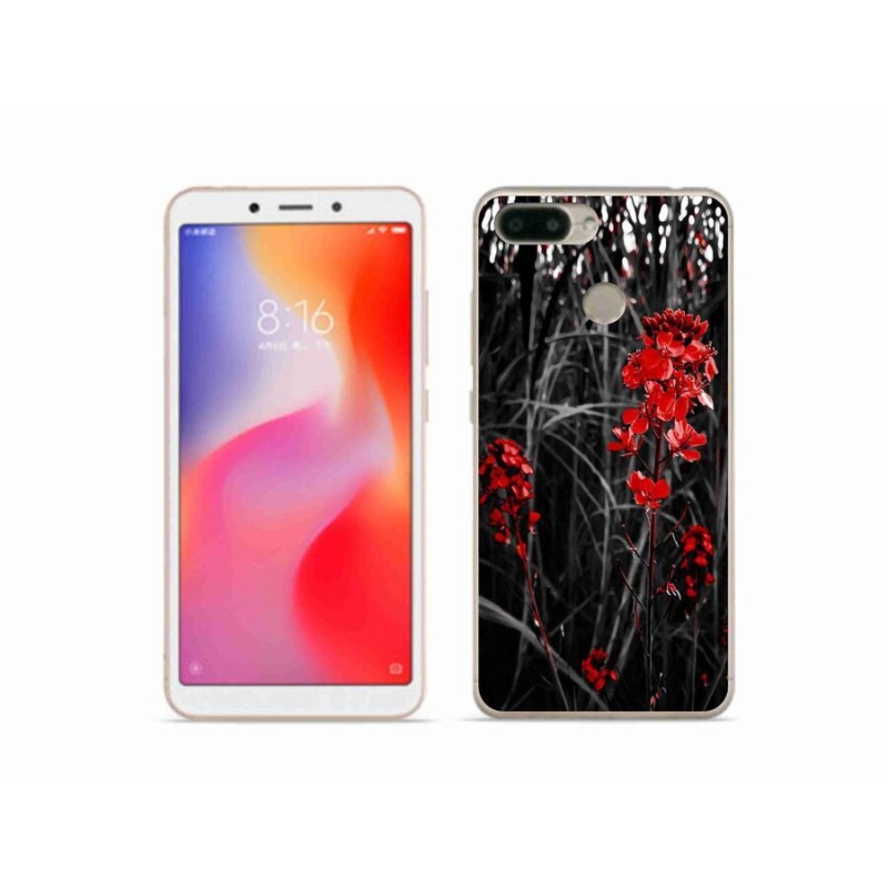 Gél borítás mmCase a Xiaomi Redmi 6 - piros növényhez