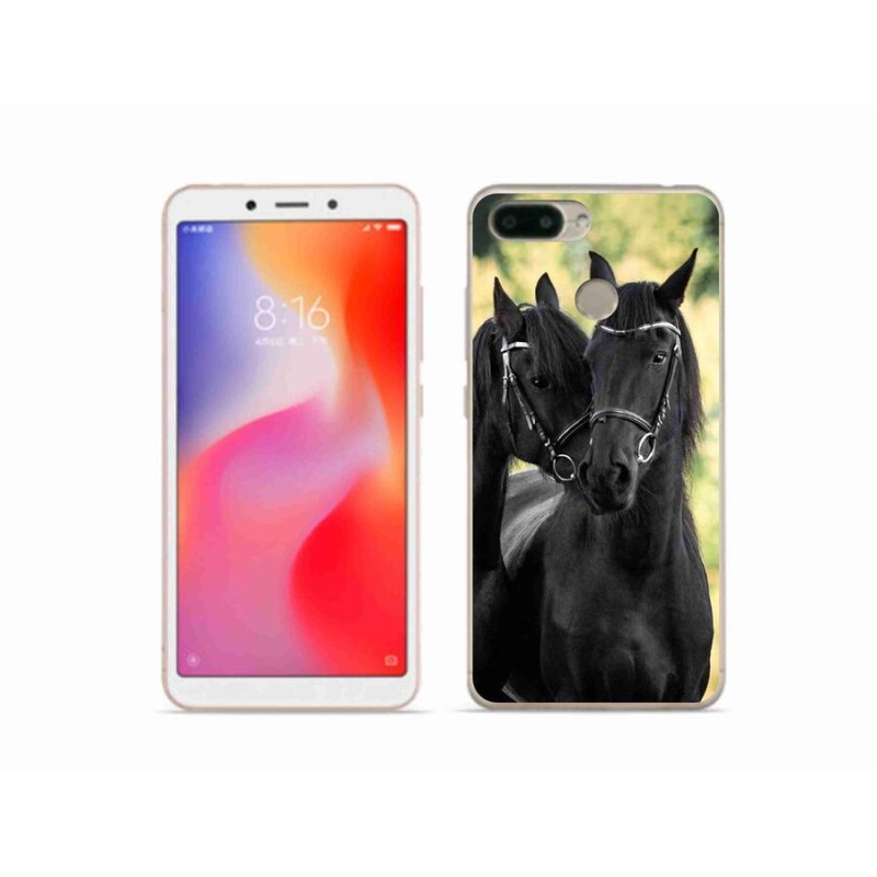 Gél borítás mmCase a Xiaomi Redmi 6 számára - két fekete ló