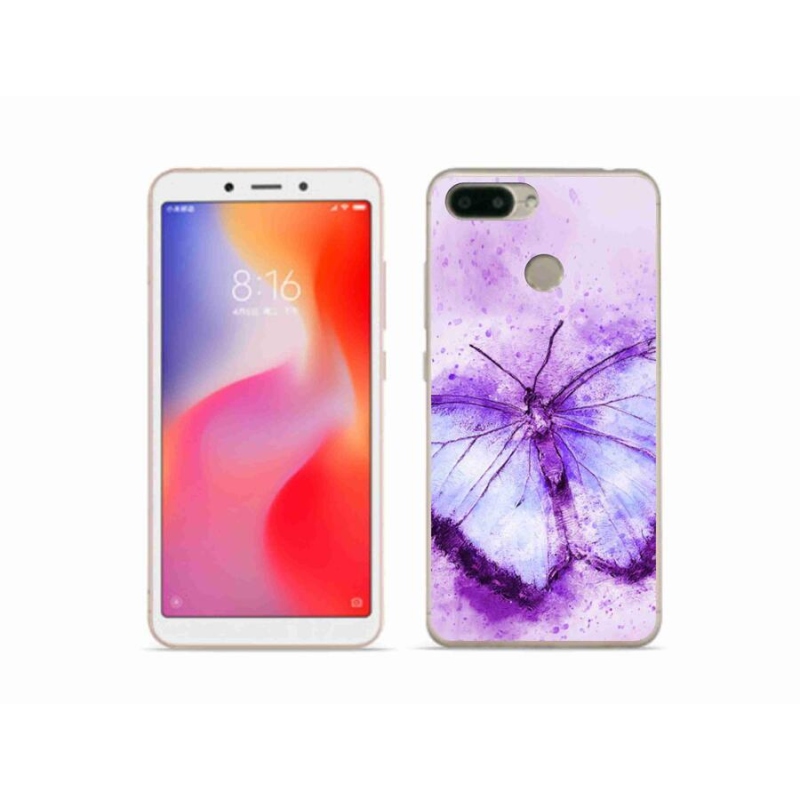 Gél borítás mmCase a Xiaomi Redmi 6-hoz - lila pillangó