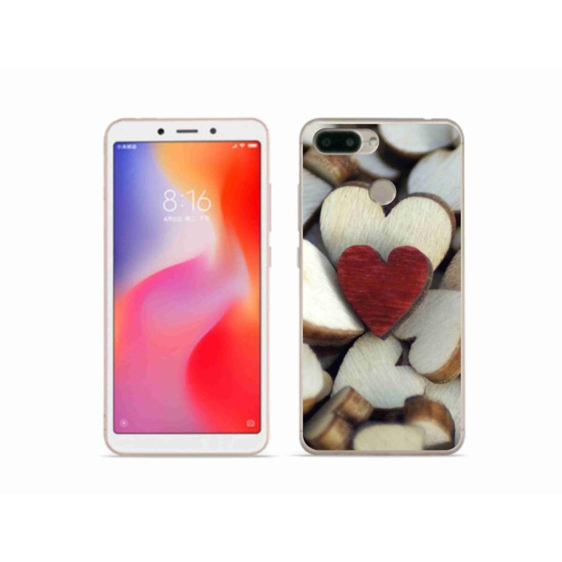 Gél borítás mmCase a Xiaomi Redmi 6 számára - gravírozott piros szív