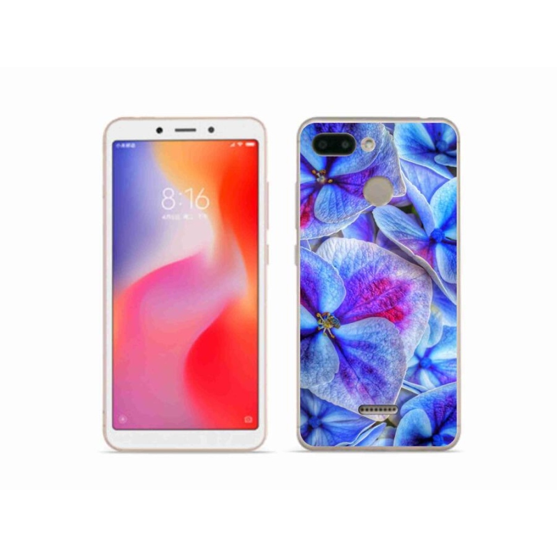 Gél borító mmCase a Xiaomi Redmi 6 - kék virágok 1