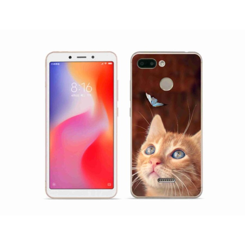Gél borító mmCase a Xiaomi Redmi 6-hoz - pillangó és cica