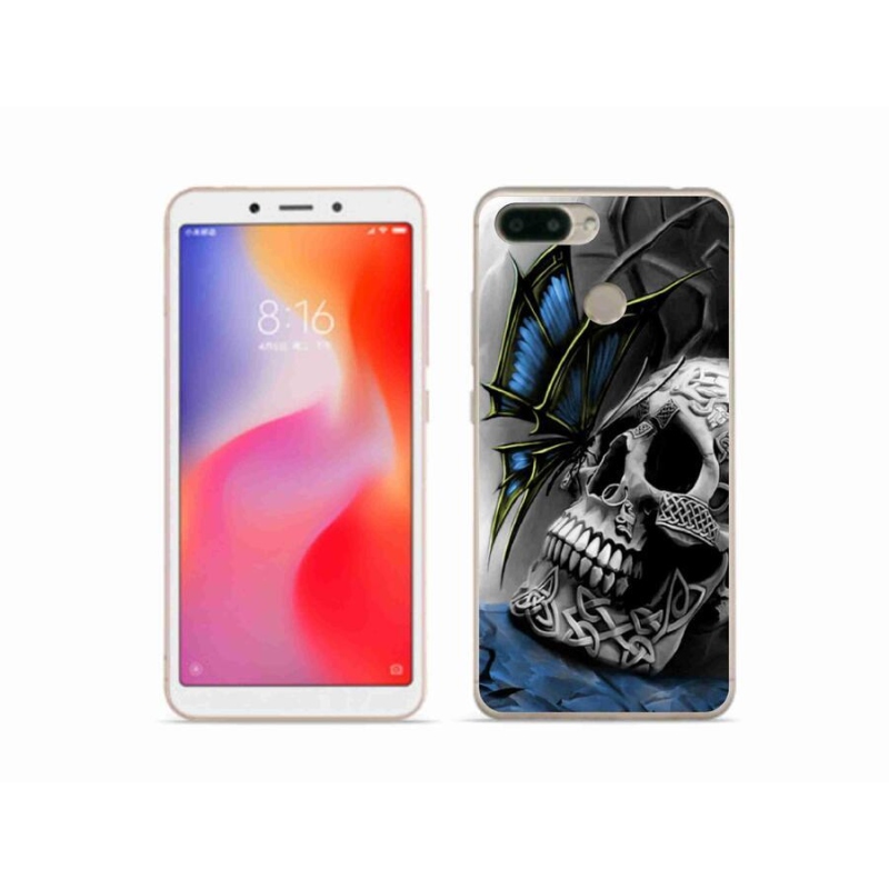 Gél borítás mmCase a Xiaomi Redmi 6-hoz - pillangó és koponya