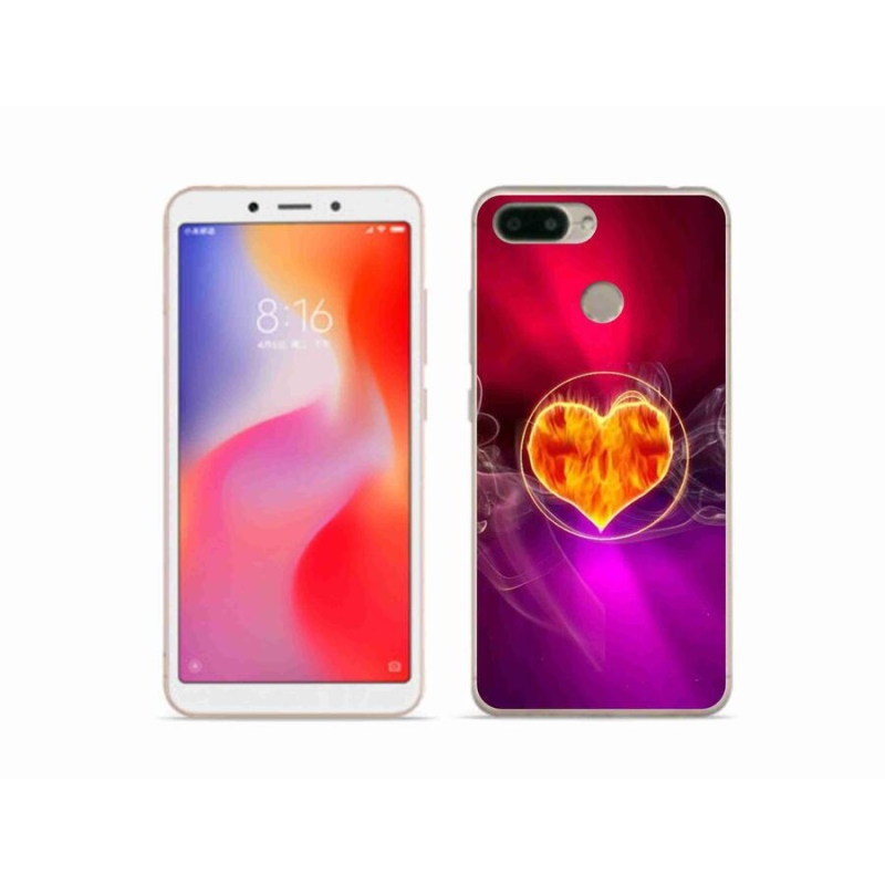 Gél borítás mmCase a Xiaomi Redmi 6 számára - tüzes szív