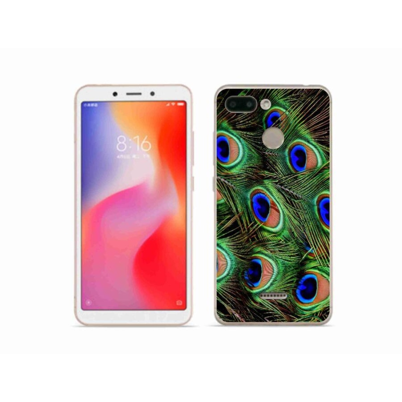 Gél borítás mmCase a Xiaomi Redmi 6 számára - pávatoll