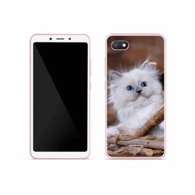 Gél borítás mmCase a Xiaomi Redmi 6A számára - fehér cica