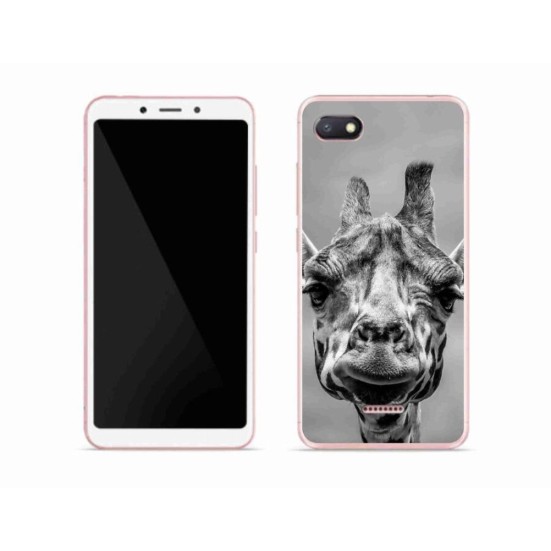 Gél borítás mmCase a Xiaomi Redmi 6A számára - fekete és fehér zsiráf