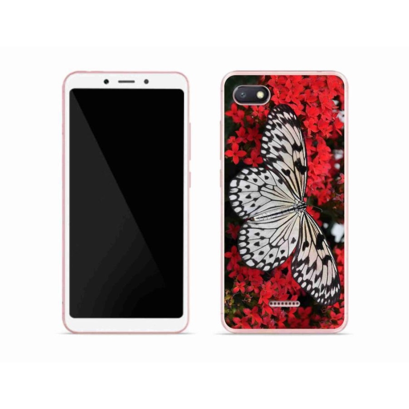 Gél borítás mmCase a Xiaomi Redmi 6A számára - fekete és fehér pillangó 1