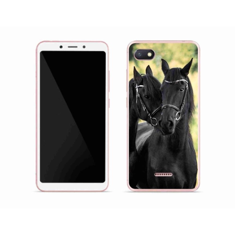 Gél borítás mmCase a Xiaomi Redmi 6A számára - két fekete ló