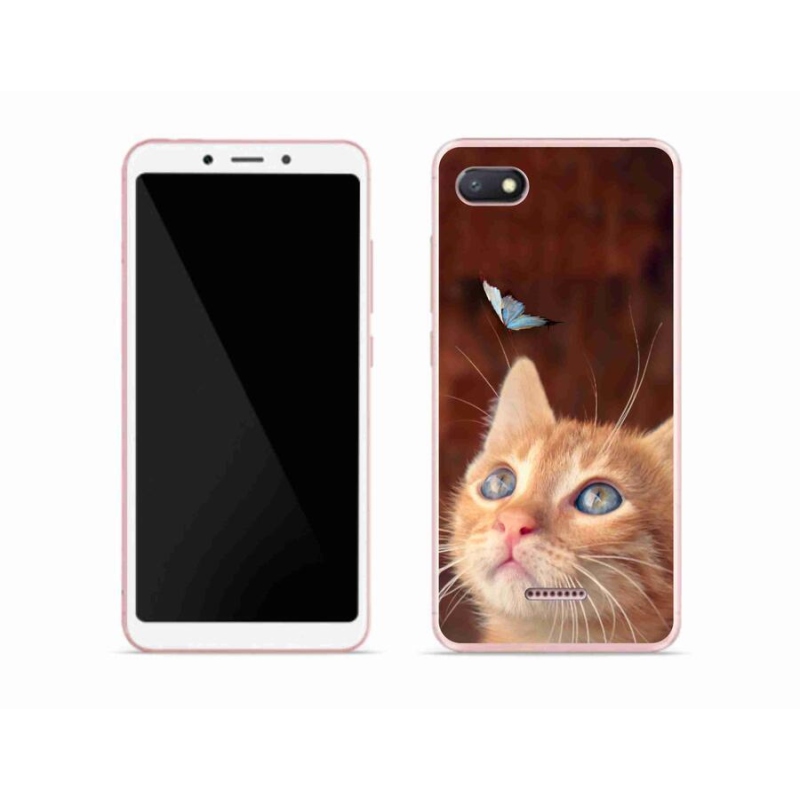 Gél borítás mmCase a Xiaomi Redmi 6A számára - pillangó és cica