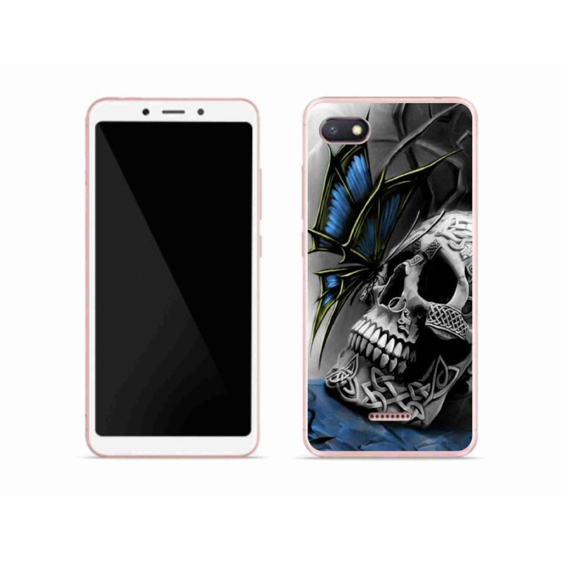 Gél borítás mmCase a Xiaomi Redmi 6A számára - pillangó és koponya
