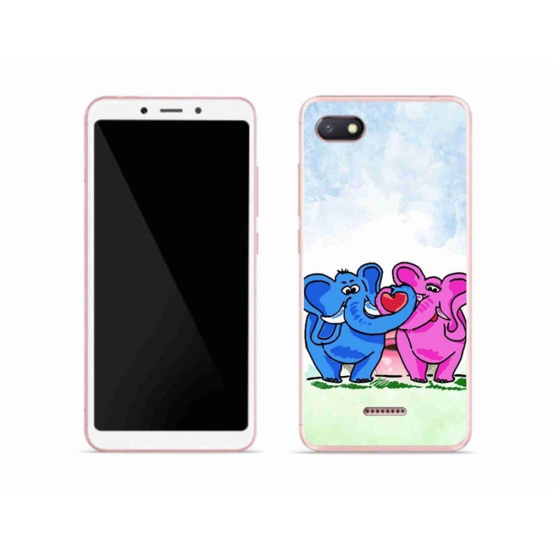 Gél borítás mmCase a Xiaomi Redmi 6A számára - szerelmes elefántok