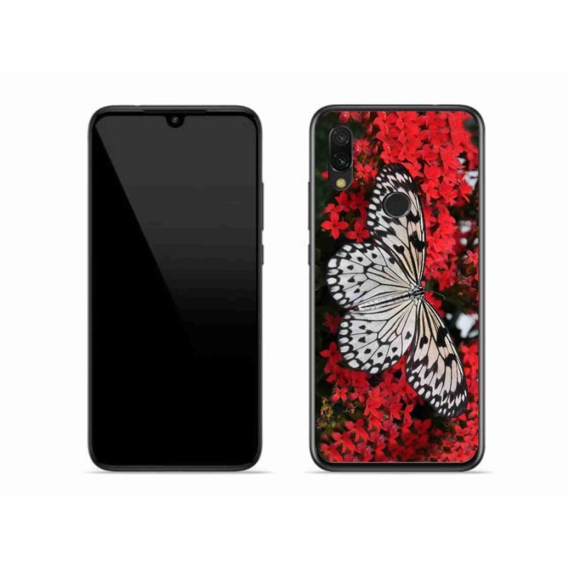 Gél borítás mmCase a Xiaomi Redmi 7-hez - fekete és fehér pillangó 1