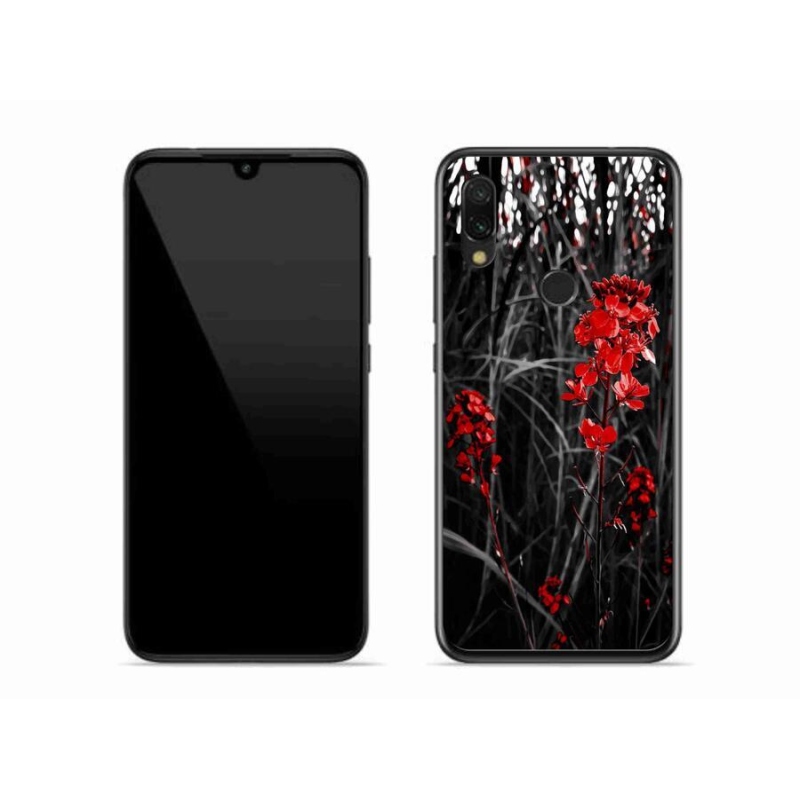 Gél borító mmCase a Xiaomi Redmi 7-hez - piros növény