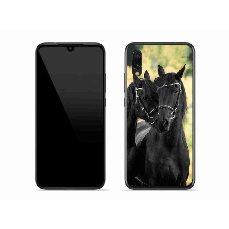 Gél borító mmCase a Xiaomi Redmi 7-hez - két fekete ló