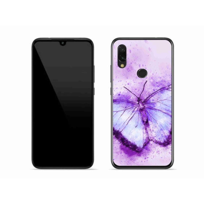 Gél borítás mmCase a Xiaomi Redmi 7-hez - lila pillangó