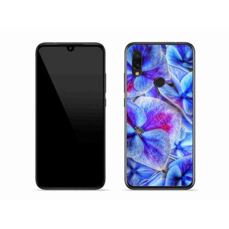 Gél borító mmCase a Xiaomi Redmi 7-hez - kék virágok 1