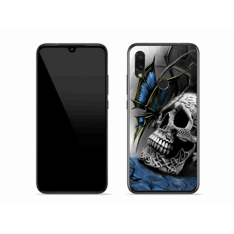 Gél borítás mmCase a Xiaomi Redmi 7-hez - pillangó és koponya