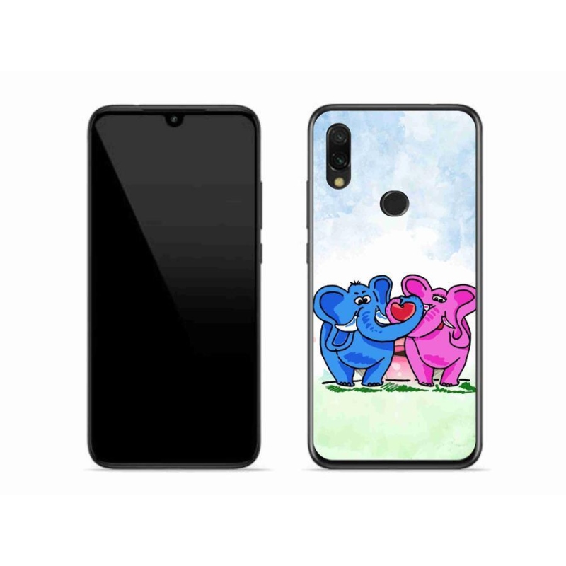 Gél borító mmCase a Xiaomi Redmi 7-hez - szerelmes elefántok