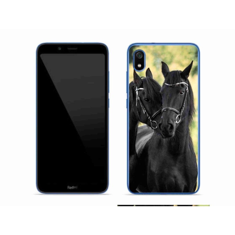 Gél borítás mmCase a Xiaomi Redmi 7A számára - két fekete ló