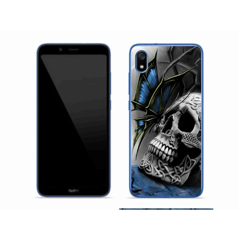 Gél borítás mmCase a Xiaomi Redmi 7A számára - pillangó és koponya