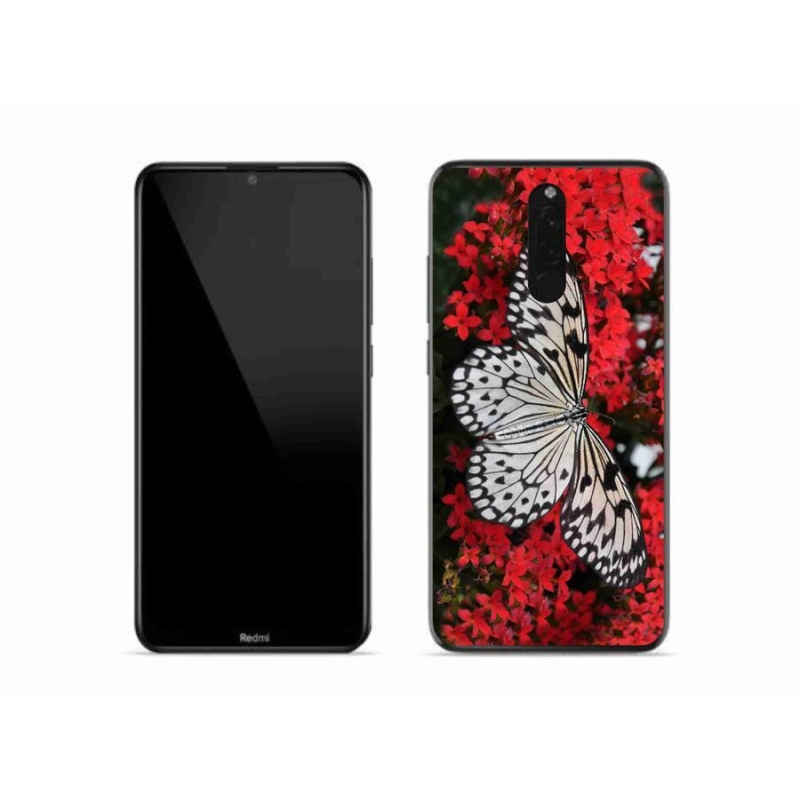 Gél borítás mmCase a Xiaomi Redmi 8-hoz - fekete és fehér pillangó 1