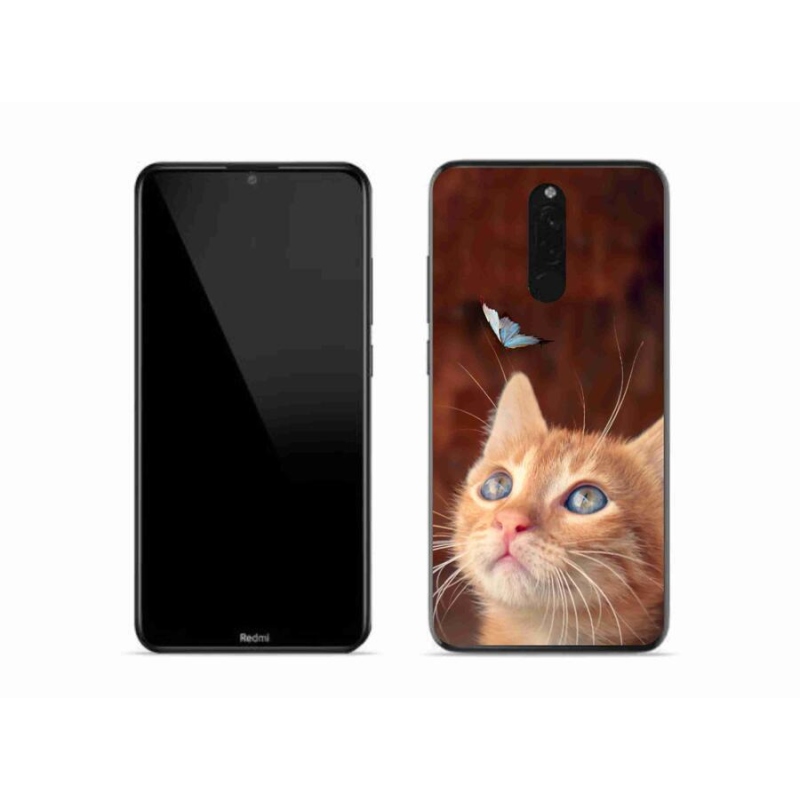 Gél borító mmCase a Xiaomi Redmi 8-hoz - pillangó és cica