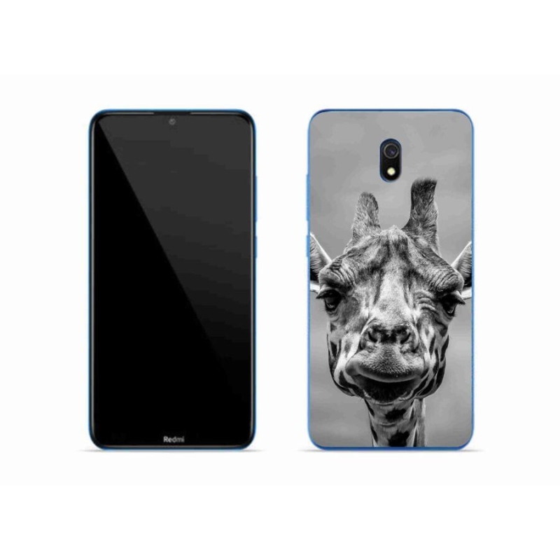 Gél borítás mmCase a Xiaomi Redmi 8A számára - fekete-fehér zsiráf