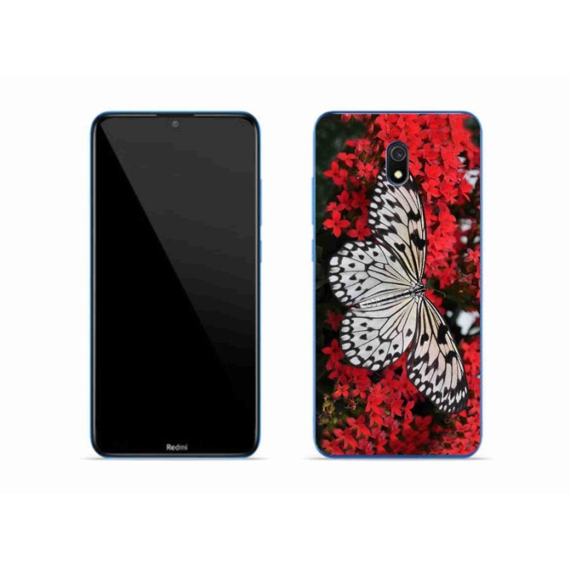 Gél borítás mmCase a Xiaomi Redmi 8A számára - fekete és fehér pillangó 1