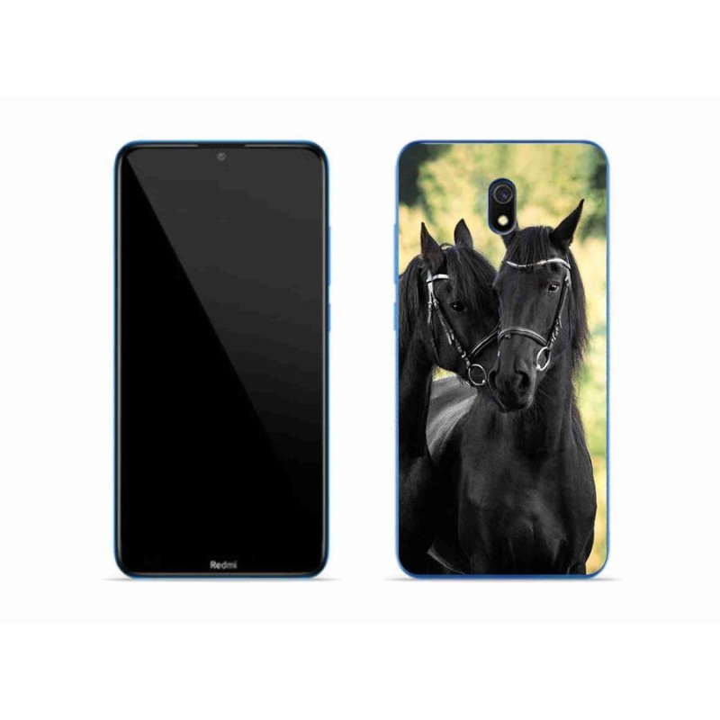 Gél borítás mmCase a Xiaomi Redmi 8A számára - két fekete ló
