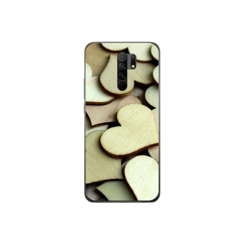 Gél borítás mmCase a Xiaomi Redmi 9-hez - fából készült szívek