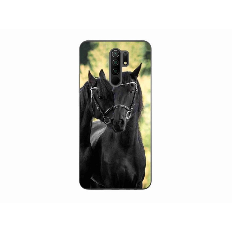 Gél borító mmCase a Xiaomi Redmi 9-hez - két fekete ló