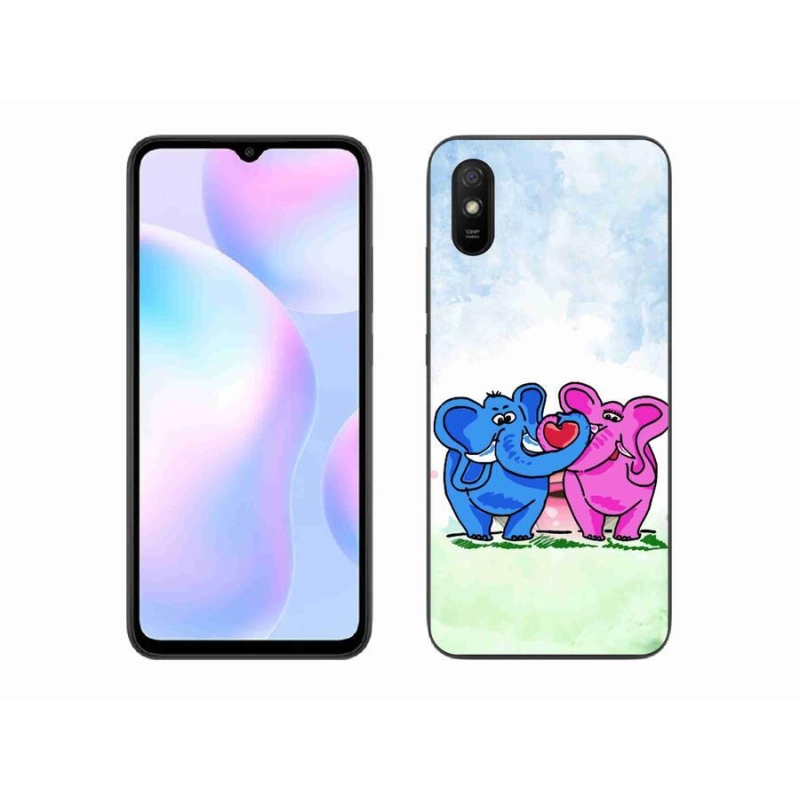 Gél borítás mmCase a Xiaomi Redmi 9A számára - szerelmes elefántok