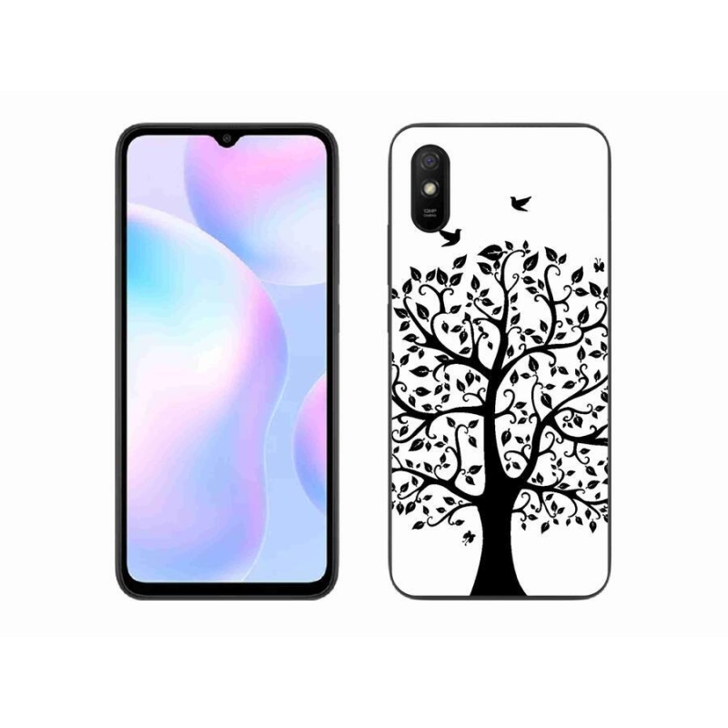 Gél borítás mmCase a Xiaomi Redmi 9AT-hoz - fekete és fehér fa