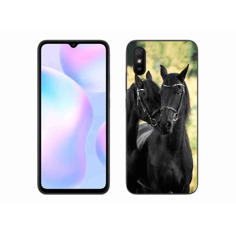 Gél borítás mmCase a Xiaomi Redmi 9AT-hoz - két fekete ló