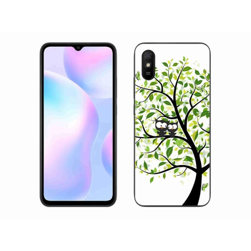 Gél borító mmCase a Xiaomi Redmi 9AT számára - baglyok a fán